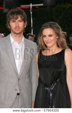 Christopher Jarecki and Alicia Silverstone  at the Los Angeles Premiere of 'Tropic Thunder'. Mann's Village Theater, Westwood, CA. 08-11-08