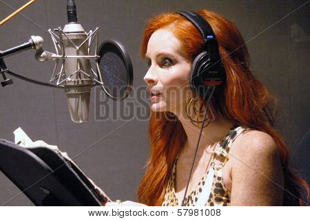 Phoebe Price  at a recording session for the book on tape of 