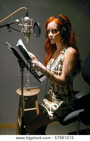 Phoebe Price  at a recording session for the book on tape of 