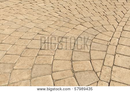 Pavement paved with cobblestone in Yerevan