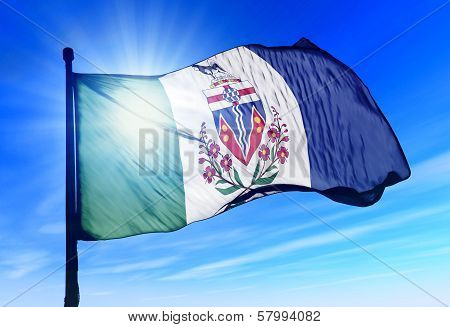 Yukon (Canada) flag waving on the wind