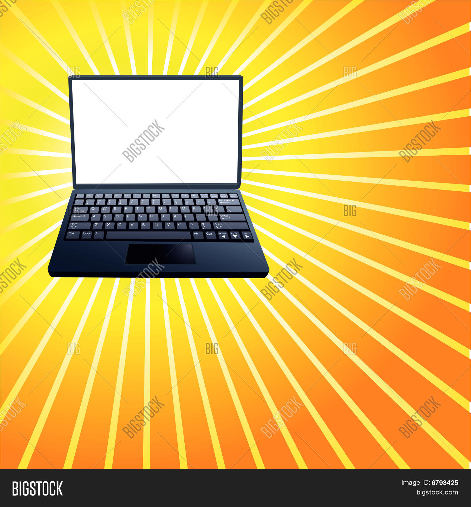 Yellow Computer Drawing Laptop Computer On Vector & Photo (Free Trial) | Bigstock