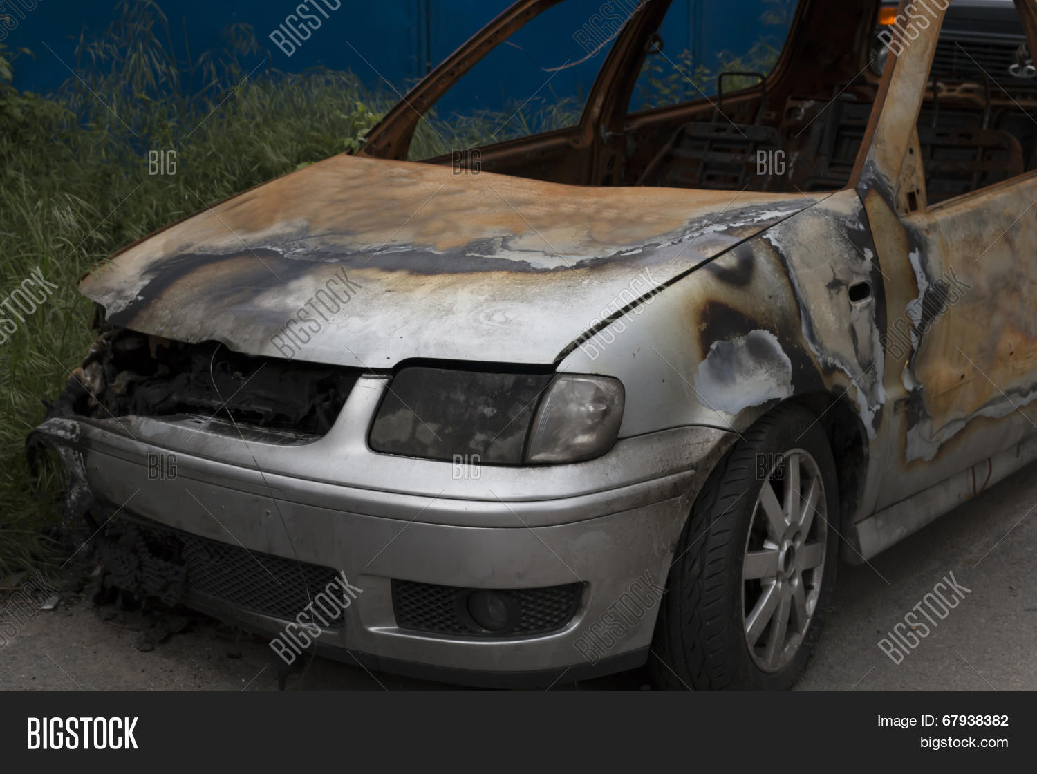 Wrecked Burning Car Image Photo Free Trial Stock Wrecked And Burning Car Damage Close Up Note Soft Focus At 100 Best Smaller Sizes