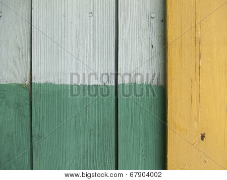 Close-up of painted boards