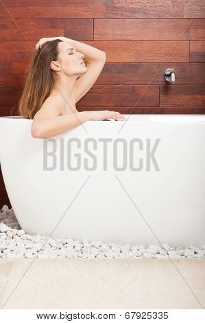 Wonderful Woman Taking Bath