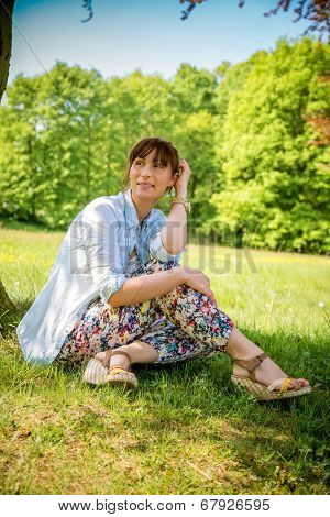 female having break from stressfull day