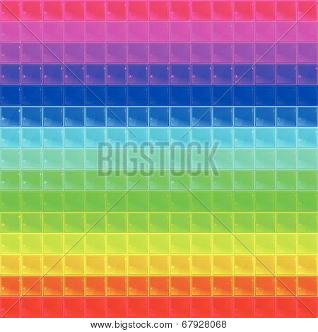 Colorized Pattern Tetrahedral Mosaic