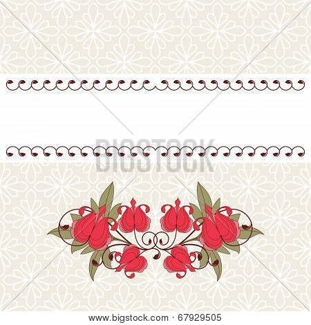 Invitation card with flowers.