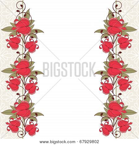 Invitation card with flowers.