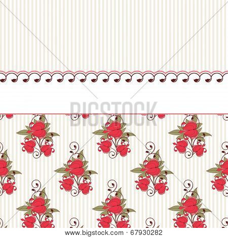 Invitation card with flowers.