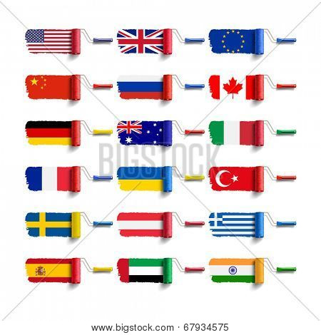 roller brush with flag