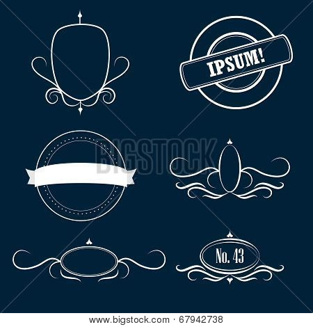 Collection of decorative frames and emblems