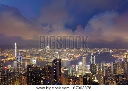 Hong Kong City View From Victoria Peak