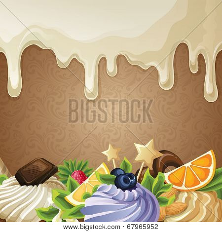White chocolate sweets background
