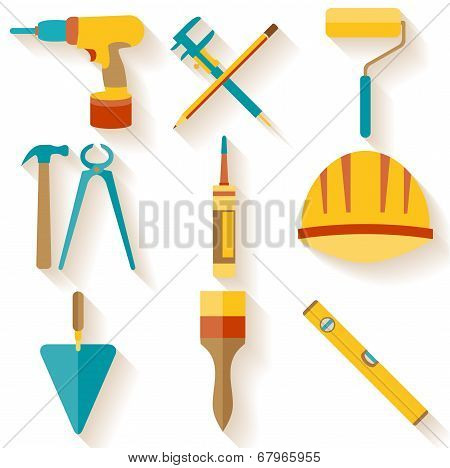 Flat design. Set of house repair icons