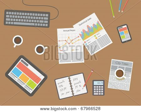 workplace, office desk