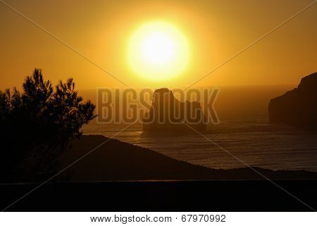 View of beautiful island of Nebida, Sardinia