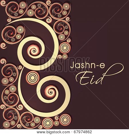 Beautiful floral decorated greeting card design for Muslim community festival Jashn-e-Eid celebrations. 