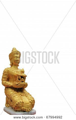 deva statue with the white background