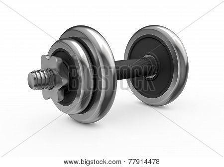 Metal Dumbbell Isolated On White Background