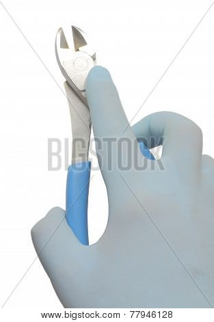 Metal Wire Cutters In Hand