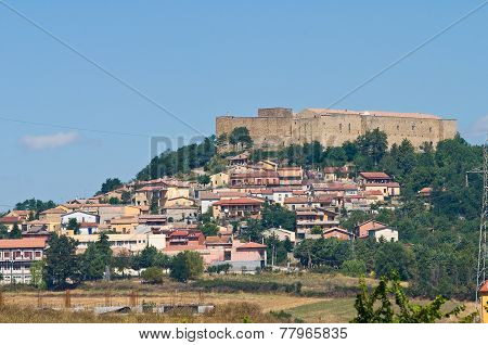 Panoramic view of Lagopesole. Basilicata. Southern Italy.