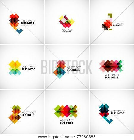 Company vector logo branding design elements. Set of abstract shaped vector symbols.