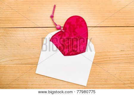 Valentine heart in an envelope