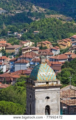 Panoramic view of Morano Calabro. Calabria. Italy.