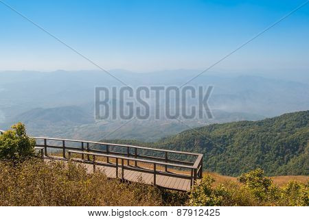 View Point On The Mountain Beautiful Nature  For Travel Adventure Way Footpath Only