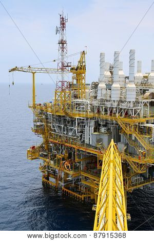 Offshore oil and gas production and exploration business. Production oil and gas plant