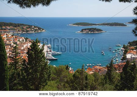 View Of The City Of Hvar From A Fortress. Island Hvar. Croatia.