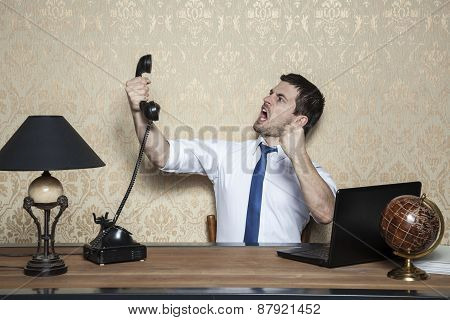 Businessman Talking On The Phone Obnoxious Customer