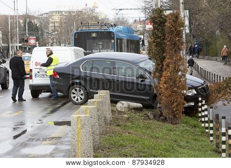 Car Crash Accident Trolley Bus