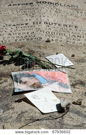 Pere Lachaise cemetery in Paris in France