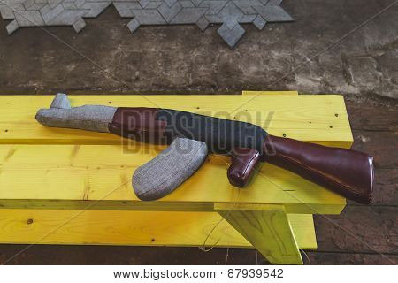 Designer Interpretation Of Kalashnikov For Fuorisalone 2015 At Ventura Lambrate Space In Milan, Ital