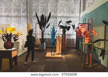 People Visiting Fuorisalone 2015 At Ventura Lambrate Space In Milan, Italy