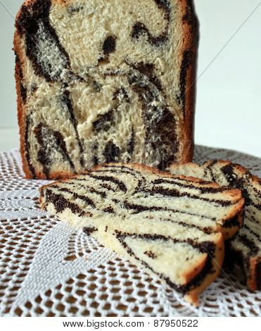 Striped cake slices