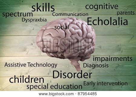 Autism terms against green vignette