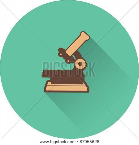 Professional laboratory optical microscope. Vector illustration