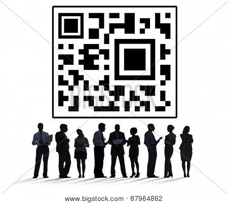 Bar Code Identity Marketing Data Encryption Concept
