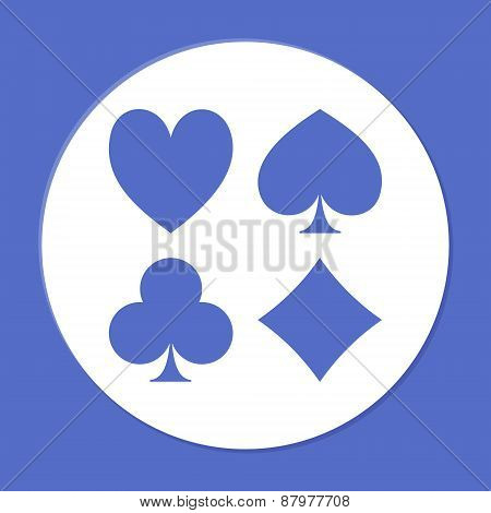 Vector Playing Card Suit Icon Symbol Set.