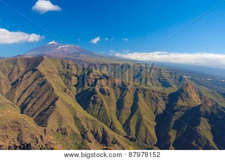 Pico Del Teide With Teno Mountains, Tenerife, Spain