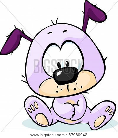 Cute Pupy Sitting Isolated On White Background