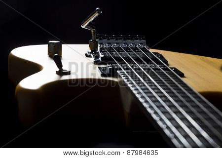 Sexy electric guitar natural wood