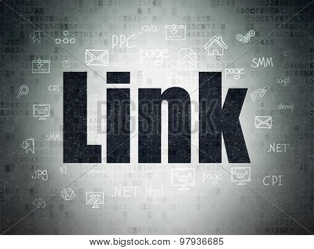 Web development concept: Link on Digital Paper background