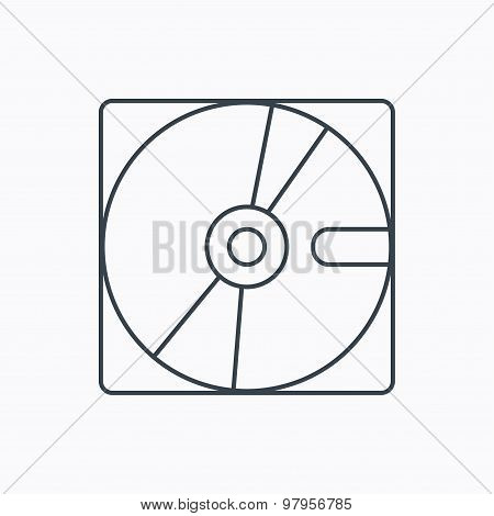 Harddisk icon. Hard drive storage sign.
