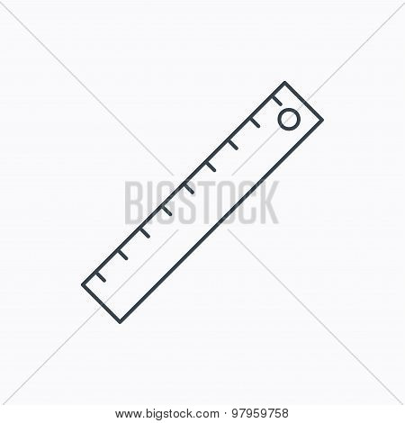 Ruler icon. Straightedge sign.