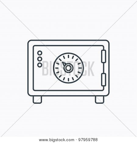 Safe icon. Money deposit sign.