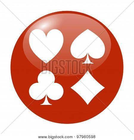 Vector Playing Card Suit Icon Symbol Set.